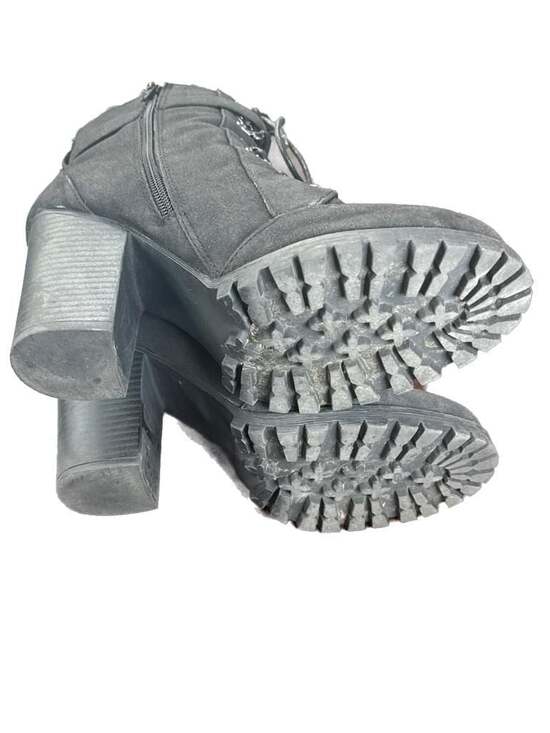 JustFab Pracida Black Lace-Up Heeled Platform Combat Ankle Booties, Size 8.5 - Picture 5 of 5